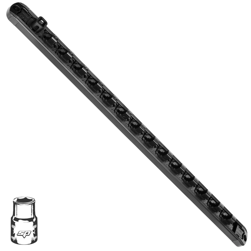 SP Tools Socket Rail 3/8'Dr Holds 14pc Black SP202RQM