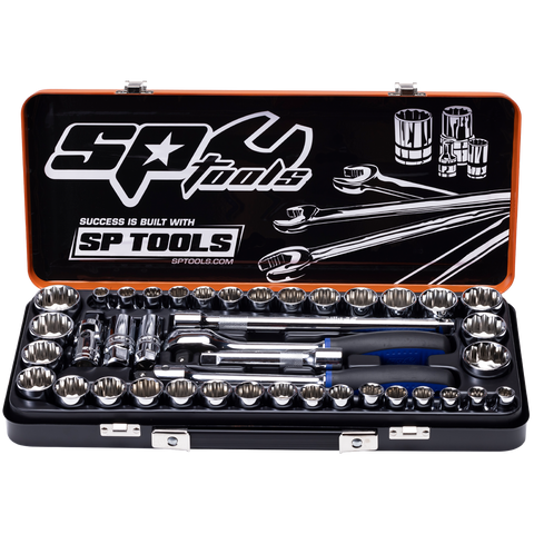 SP Tools 1/2" Drive Socket Set - Metric/SAE - 12pt - 41pc