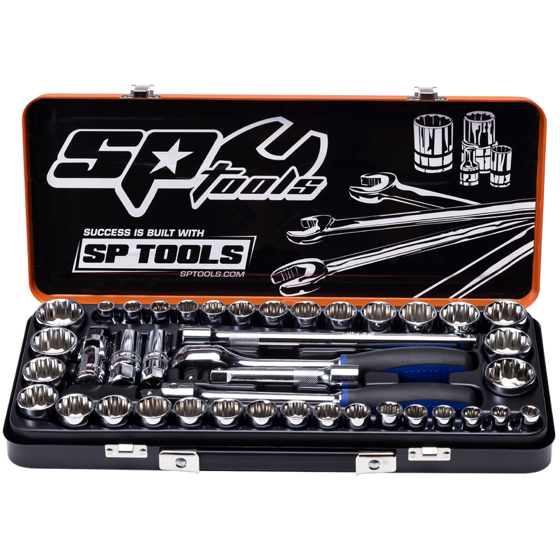 SP Tools 1/2" Drive Socket Set - Metric/SAE - 12pt - 41pc