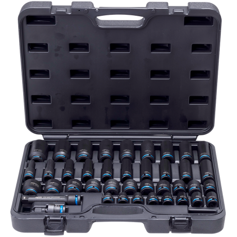 SP Tools 1/2" Drive Impact Socket Set - Standard & Deep - Metric Only - Colour Coded - 6pt - 40pc