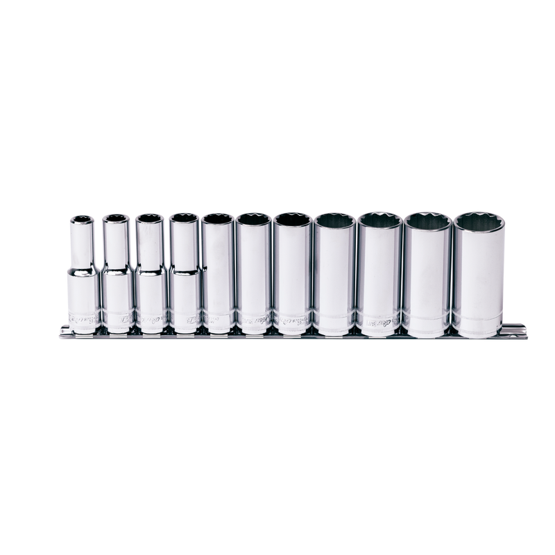 SP Tools 1/2" Drive Socket Rail Set - Deep - SAE Only - 12pt - 11pc