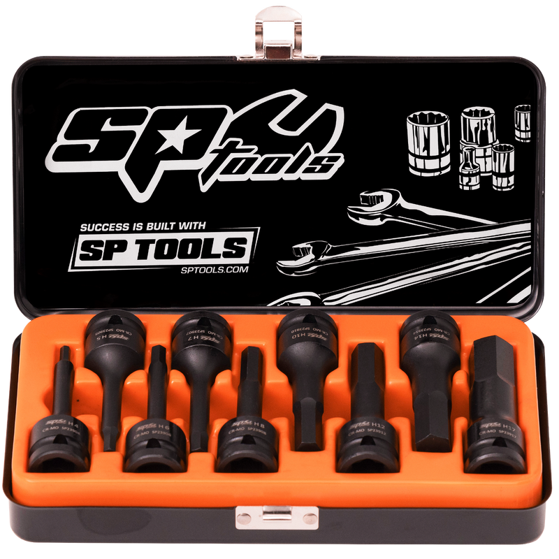 SP Tools 1/2" Drive Impact Socket Set - Inhex - Metric Only - 6pt - 9pc