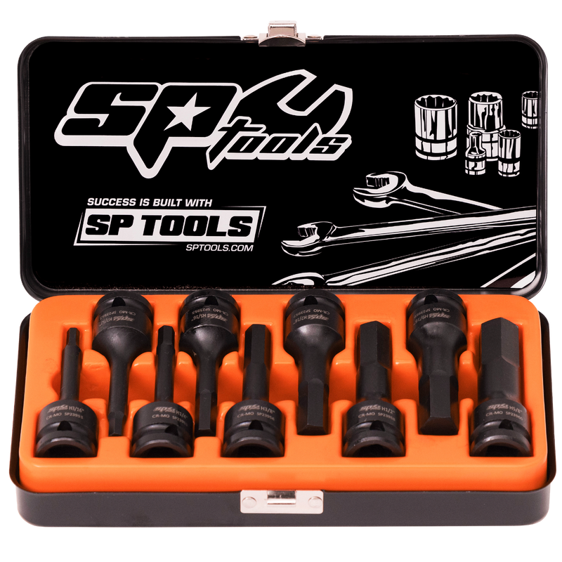 SP Tools 1/2" Drive Impact Socket Set - Inhex - SAE Only - 6pt - 9pc