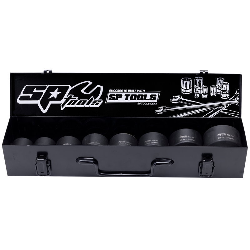 SP Tools 3/4" Drive Impact Socket Set - Metric Only - 6pt - 8pc