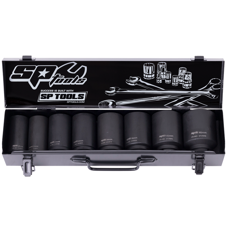 SP Tools Socket Set Impact 3/4"Dr Deep 6Pt 8pc Metric