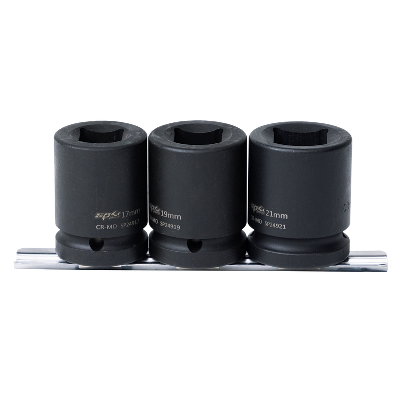 SP Tools 3/4" Drive Impact Socket Rail Set - Double Square - Metric Only - 3pc