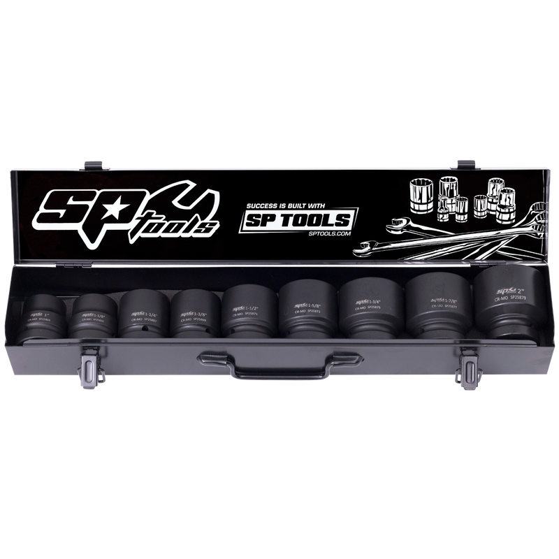 SP Tools 1" Drive Impact Socket Set - SAE Only - 6pt - 9pc
