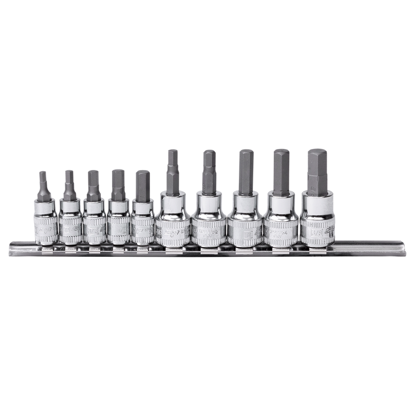 SP Tools 1/4" & 3/8" Drive Socket Rail Set - Inhex - SAE Only - 10pc