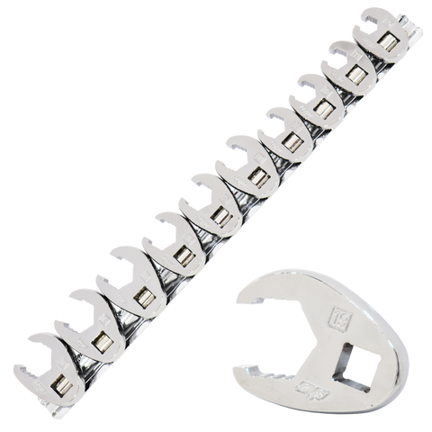 SP Tools 3/8" Drive Flex Crowfoot Nut Socket Rail Set - Metric - 10pc