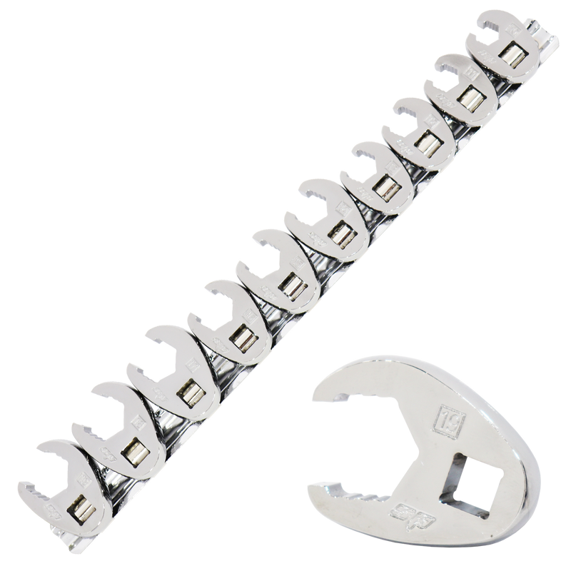 SP Tools 3/8" Drive Flex Crowfoot Nut Socket Rail Set - Metric - 10pc