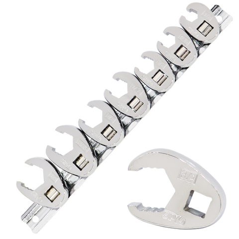 SP Tools 3/8" Drive Flex Crowfoot Nut Socket Rail Set - SAE - 7pc