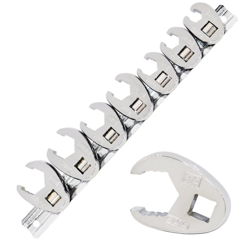 SP Tools 3/8" Drive Flex Crowfoot Nut Socket Rail Set - SAE - 7pc