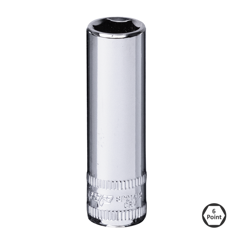 SP Tools 1/4" Drive Deep Socket - 6pt Metric - Individual, Size: 14mm