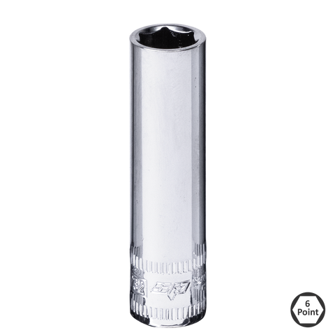 SP Tools 1/4" Drive Deep Socket - 6pt SAE - Individual, Size: 1/2"
