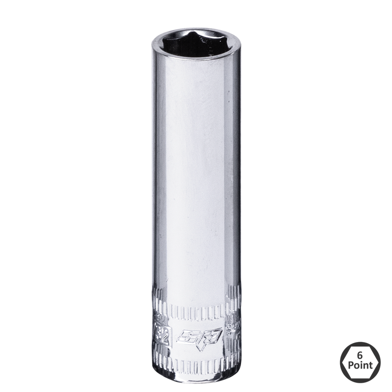 SP Tools 1/4" Drive Deep Socket - 6pt SAE - Individual, Size: 1/2"