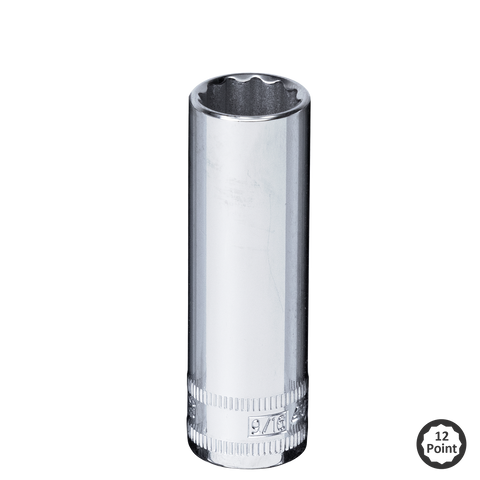 SP Tools 3/8" Drive Deep Socket -12pt SAE - Individual, Size: 3/4"