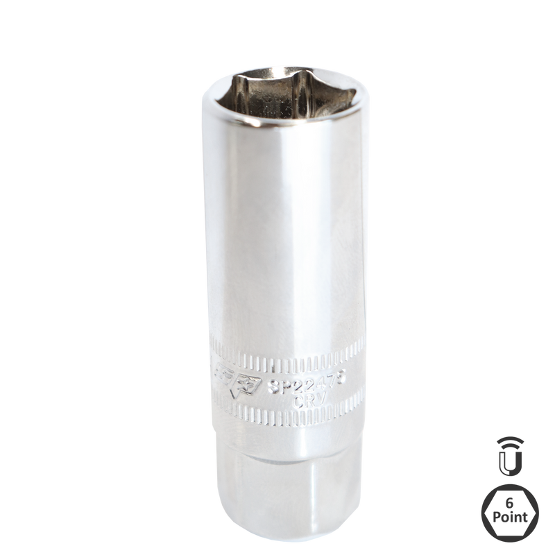 SP Tools 3/8" Drive Magnetic Spark Plug Socket - 6pt Metric - Individual - 16mm