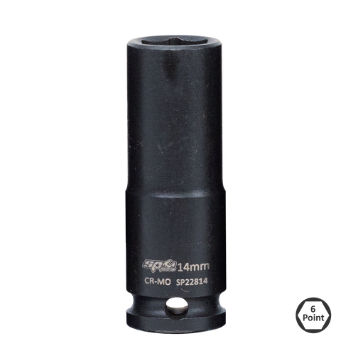 SP Tools 3/8" Drive Deep Impact Socket - 6pt Metric - Individual, Size: 22mm