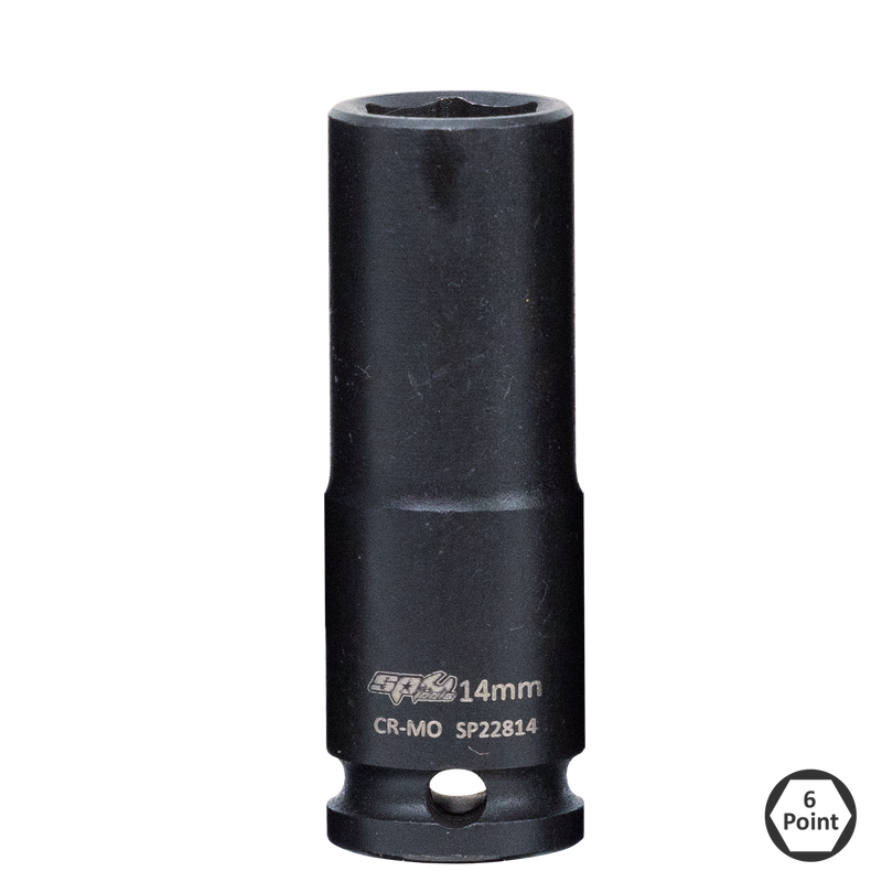 SP Tools 3/8" Drive Deep Impact Socket - 6pt Metric - Individual, Size: 22mm
