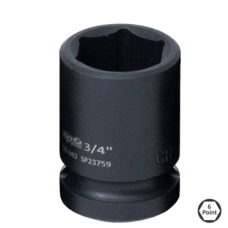 SP Tools 1/2" Drive Impact Socket - 6pt SAE - Individual