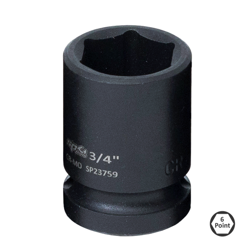 SP Tools 1/2" Drive Impact Socket - 6pt SAE - Individual, Size: 1-1/2"