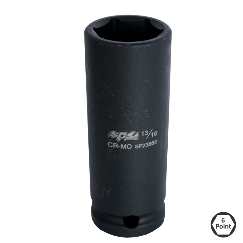 SP Tools 1/2" Drive Deep Impact Socket - 6pt SAE - Individual