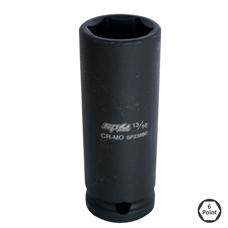 SP Tools 1/2" Drive Deep Impact Socket - 6pt SAE - Individual, Size: 1-1/2"