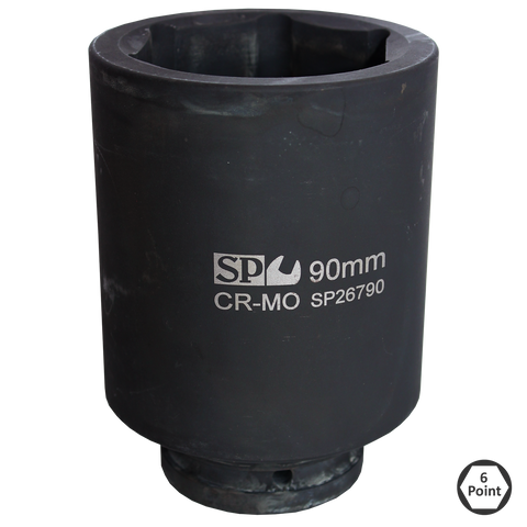 SP Tools 1-1/2" Drive Deep Impact Socket - 6pt Metric - Individual, Size: 120mm