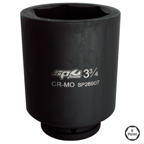 SP Tools 1-1/2" Drive Deep Impact Socket - 6pt SAE - Individual, Size: 4-3/4"