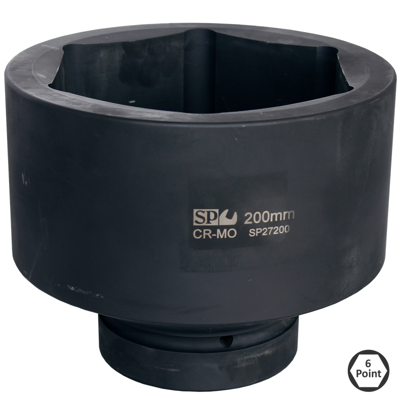 SP Tools 2-1/2" Drive Deep Impact Socket - 6pt Metric - Individual, Size: 200mm