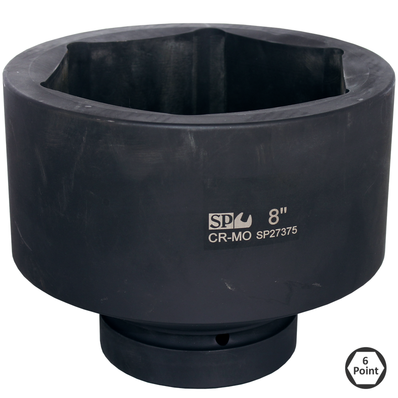 SP Tools 2-1/2" Drive Deep Impact Socket - 6pt SAE - Individual, Size: 8"