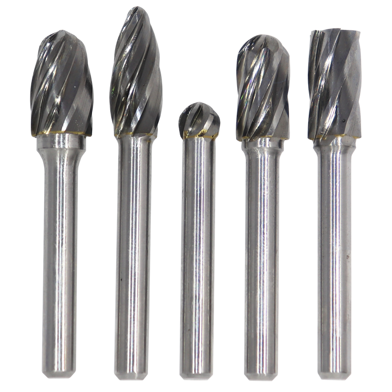 SP Tools Tungsten Carbide Burr Set Top Radius 10x25mm 5Pk