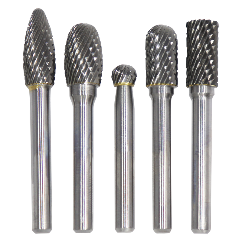 SP Tools Tungsten Carbide Burr Set Top Radius 10x25mm 5Pk