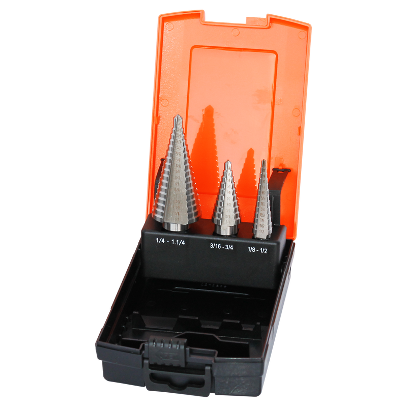 SP Tools High Speed Steel Step Drill Bit Set SAE 3Pk