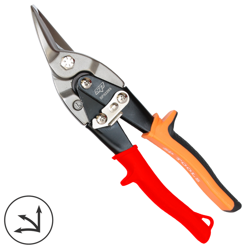 SP Tools Aviation Snips - Heavy Duty - Colour Coded - Left Cut - Red - 250mm - 10"