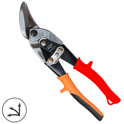 SP Tools Aviation Snips - Offset - Heavy Duty - Colour Coded - Left Cut - Red - 250mm - 10"