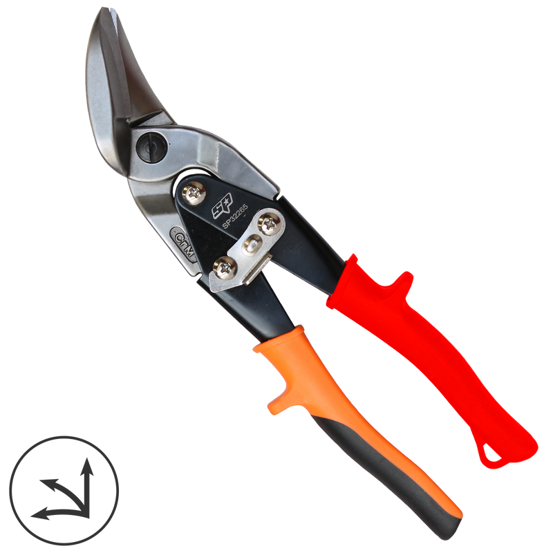 SP Tools Aviation Snips - Offset - Heavy Duty - Colour Coded - Left Cut - Red - 250mm - 10"