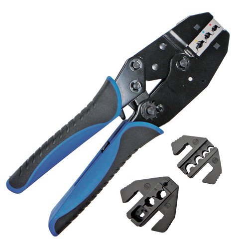 SP Tools Quick Change Ratchet Crimper Kit with Interchangeable Heads - 4pc