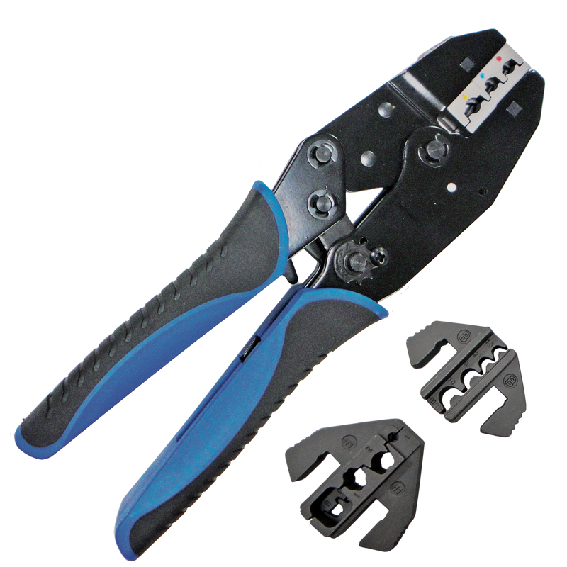 SP Tools Quick Change Ratchet Crimper Kit with Interchangeable Heads - 4pc