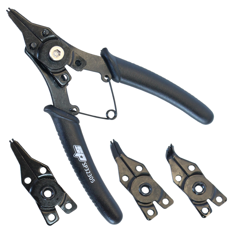 SP Tools 4-in-1 Circlip Plier Set - Snap Ring - 4x Interchangeable Heads