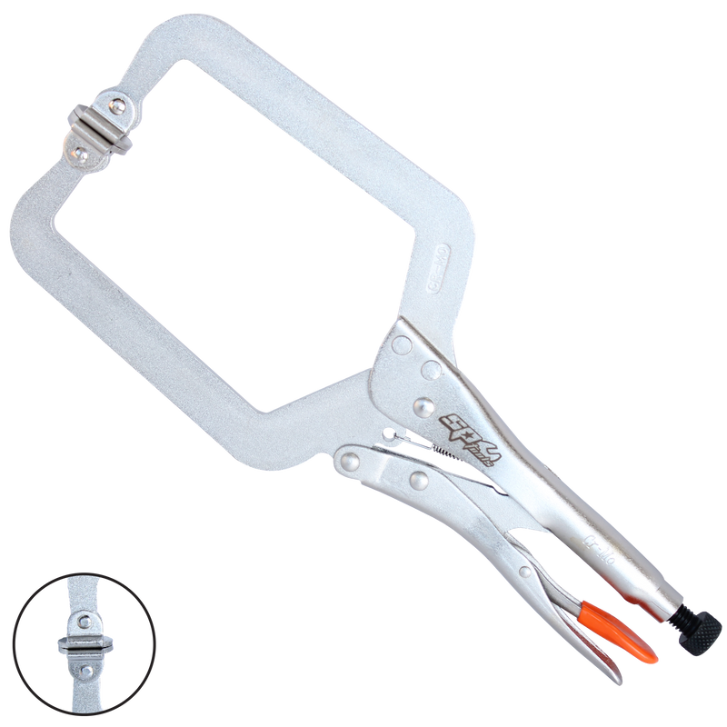SP Tools Pliers Locking C-Clamp Deep Throat Swivel Pad