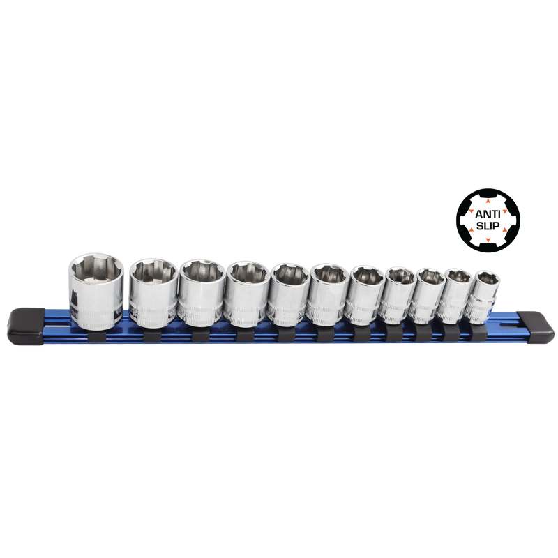 SP Tools 1/4" Drive Socket Rail Set - Xtreme Grip - Metric Only - 6pt - 11pc