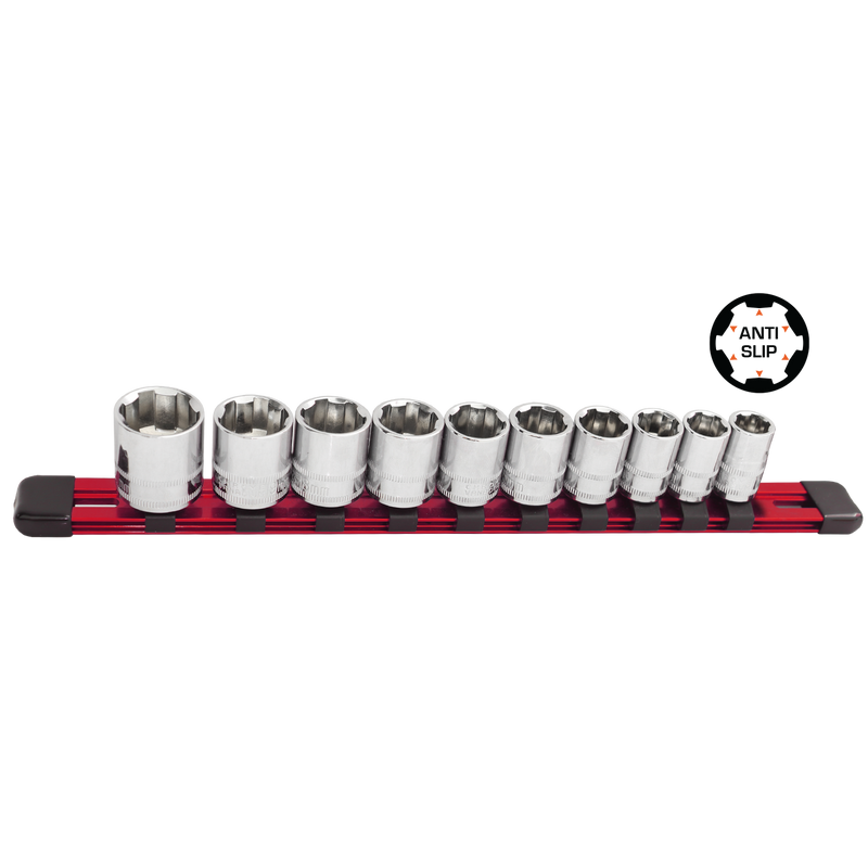 SP Tools 1/4" Drive Socket Rail Set - Xtreme Grip - SAE Only - 6pt - 10pc