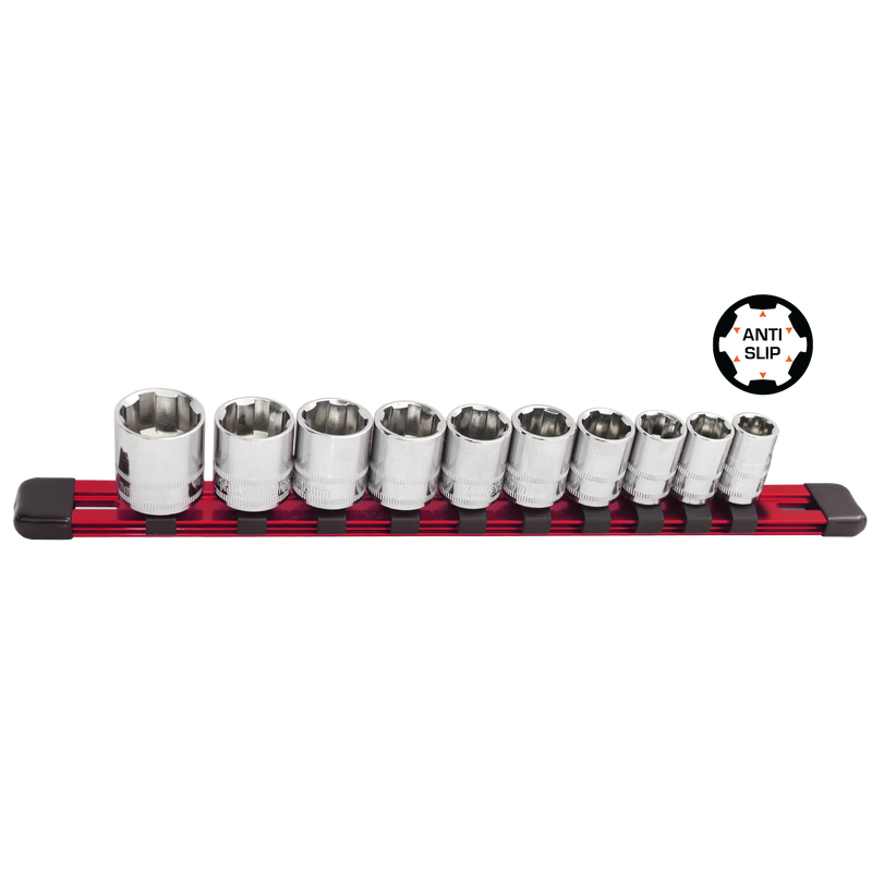 SP Tools Xtreme Grip Socket 1/4"Dr 10pc SAE 3/16"-9/16"