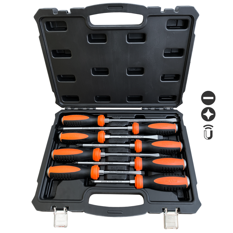 SP Tools Go Thru Screwdriver Set in X-Case - Heavy Duty - 8pc