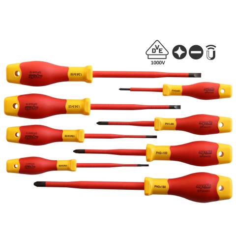 SP Tools VDE Insulated Electrical Screwdriver Set - 8pc
