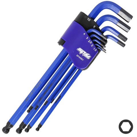 SP Tools Ball Drive Hex Key Set - Metric - Colour Coded - 9pc