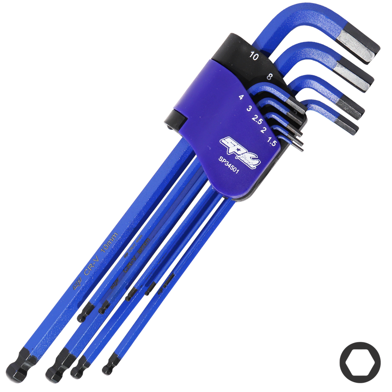SP Tools Ball Drive Hex Key Set - Metric - Colour Coded - 9pc