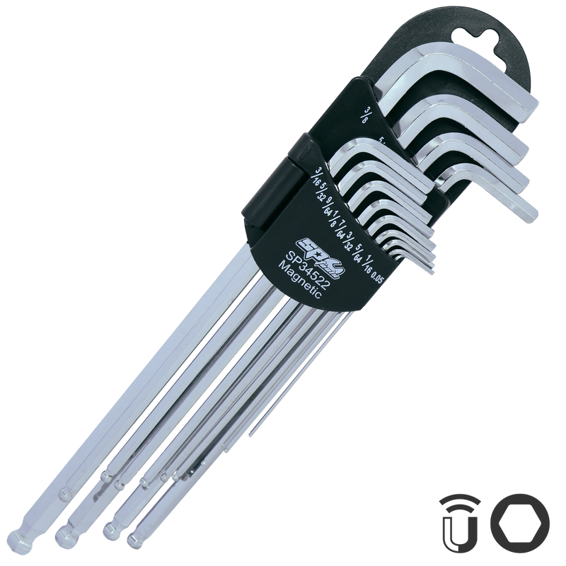 SP Tools Magnetic Ball Drive Hex Key Set - SAE - Chrome - 13pc