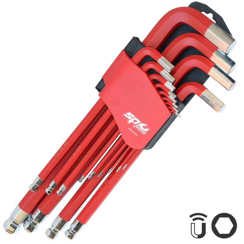 SP Tools Magnetic Ball Drive Hex Key Set - Jumbo SAE - Colour Coded - 13pc